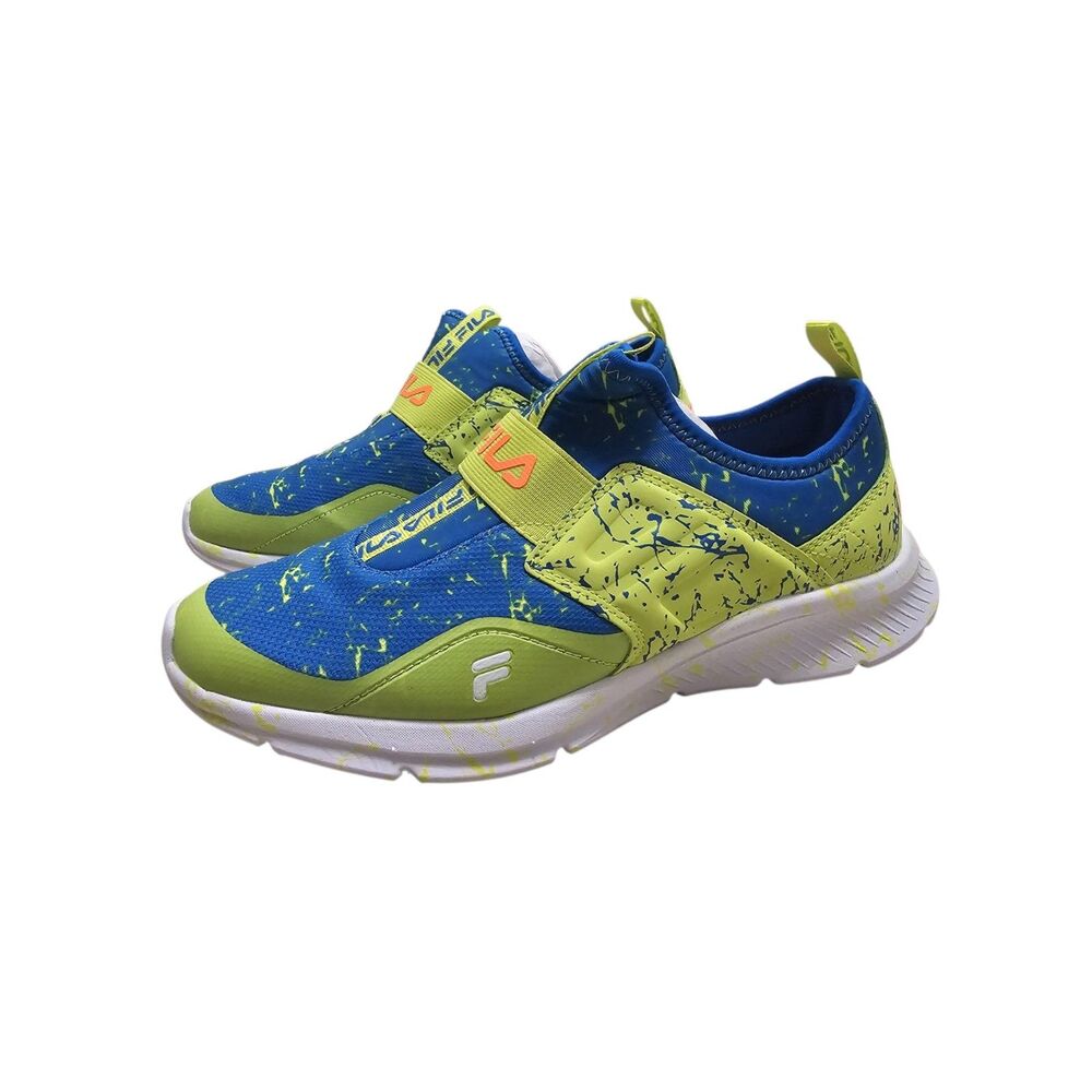 New Fila Landbuzzer Speckl Blue Green Kids Running Shoes 7